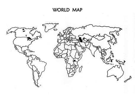 World Map Countries Outline Printable