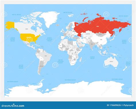 World Map Usa Russia