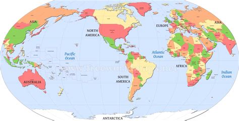 World Map Usa View