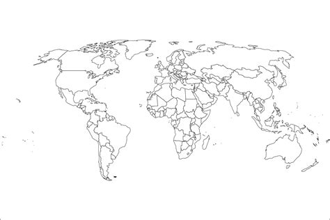 World Map Vector Country Outlines