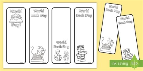 world book day bookmarks printable