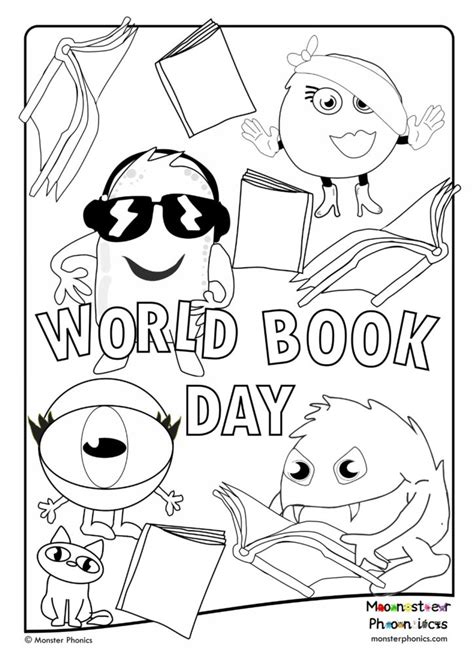world book day colouring in sheets