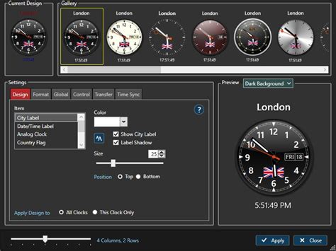 World Clock Settings