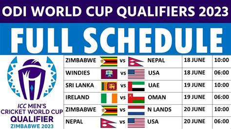 world cup qualifier schedule