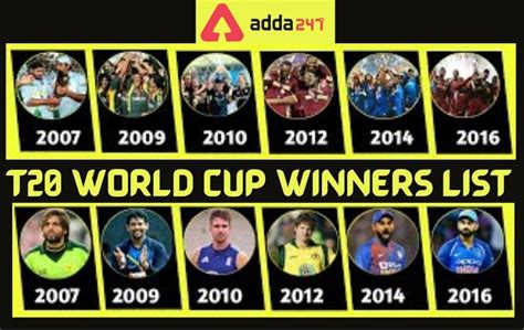 world cup t20 winners list cricket