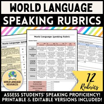 world language speaking rubric