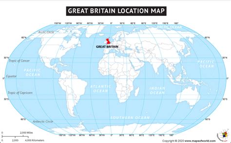 World map britain location