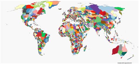 world map chart color