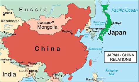 world map of china and japan