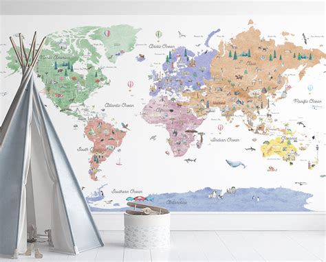 World Map Wall Cling