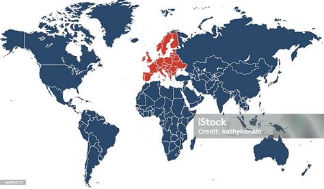 world map with europe highlighted