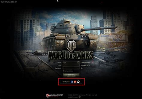 world of tanks login for pc