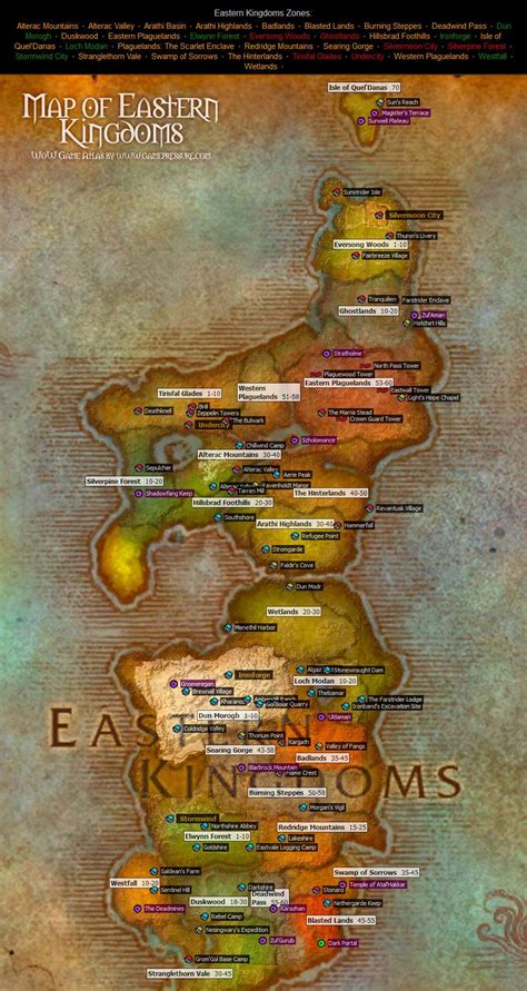 world of warcraft eastern kingdoms map