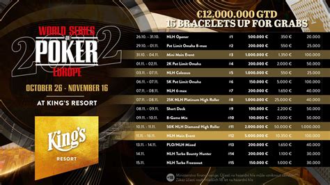world series poker wsop schedule