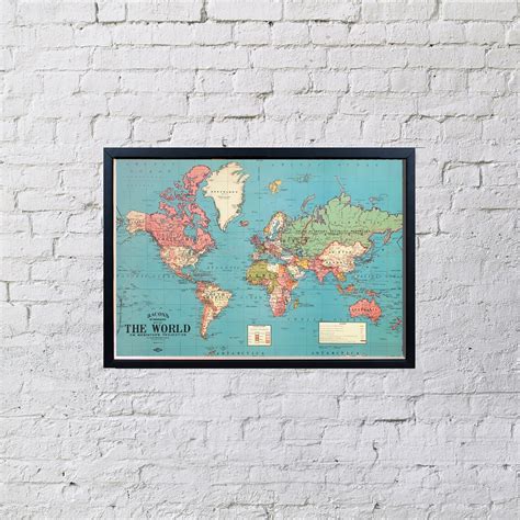 World Map With Frame Pottery Barn