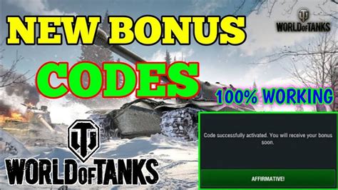 World of tanks NEW codes wot codes Working 100 YouTube