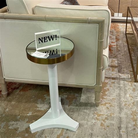 Worlds Away White Lacquer Table