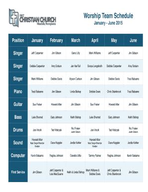 Worship Team Schedule Template: Simplify And Streamline Your Ministry