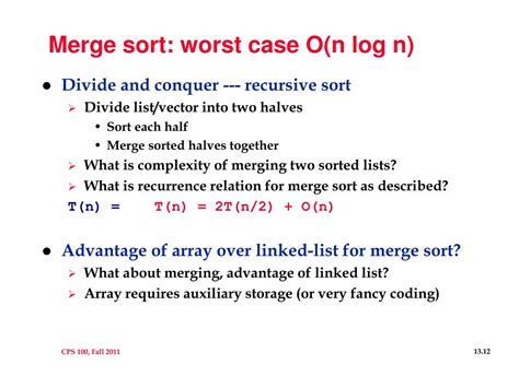 worst case of merge sort