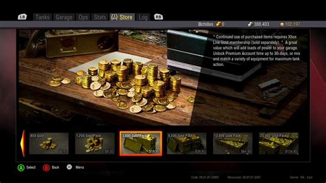 wot console gold prices