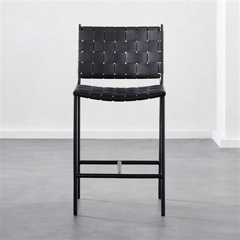 woven black counter stool