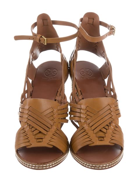 woven leather sandals heels