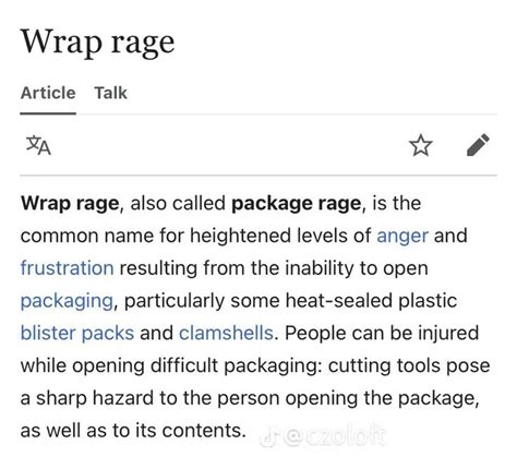 Wrap Rage Meaning