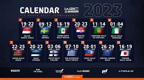 wrc rally schedule