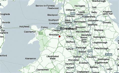 wrexham on uk map