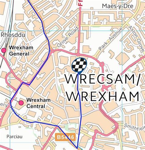 wrexham uk map