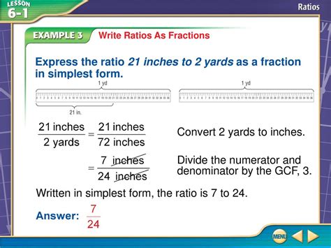 write 0.75 yards as a fraction in simplest form