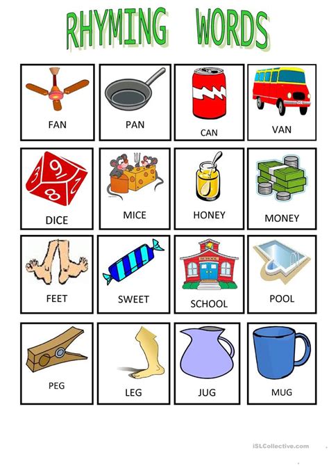 write 10 examples of rhyming words