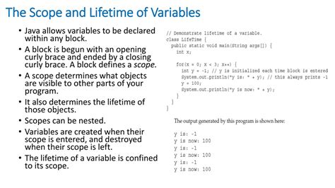 write a java program to explain scope and lifetime of a variable in java