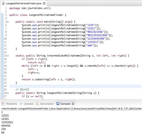 write a java program to find longest palindromic substring within a string