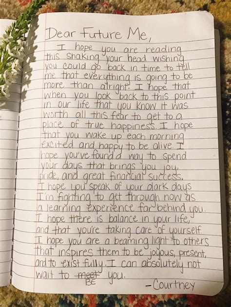 write a letter to yourself in the future example