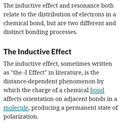 write a note on inductive effect with example