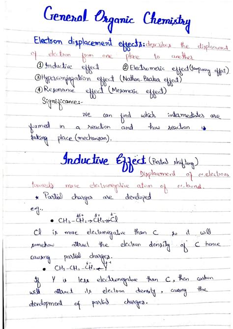 write a note on inductive effect with its suitable types