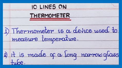 write a note on mercury thermometer