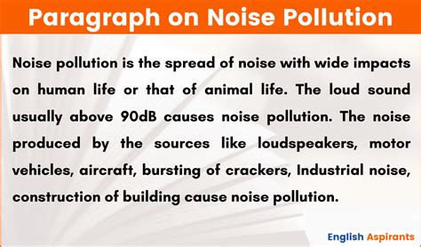 write a paragraph on noise pollution in 100 words