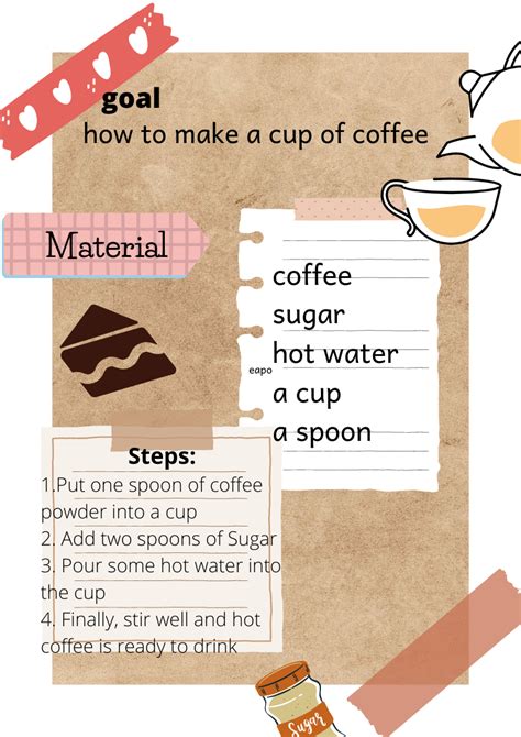 write a procedure text about how to make a cup of coffee