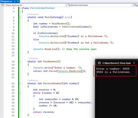 write a program for palindrome in c# net