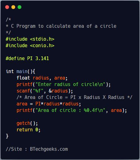 write a program to find circumference of circle