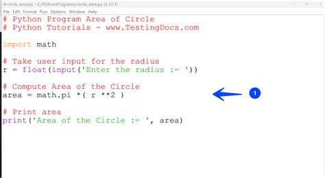 write a program to find the area of a circle in python