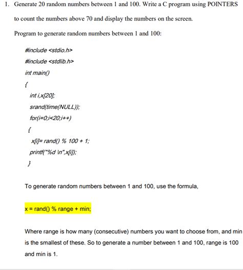 write a program to generate 20 random numbers from 1 100