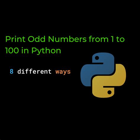 write a program to print odd numbers from 1 to 100 in python