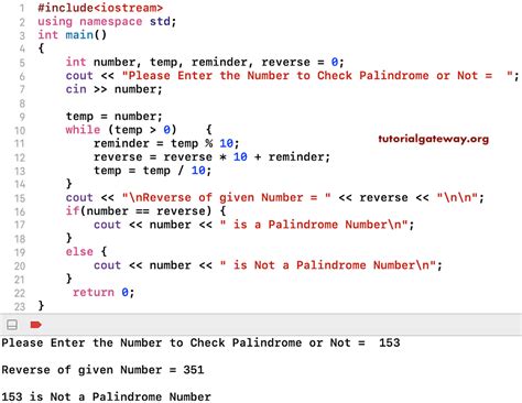 write a program to print palindrome in c++