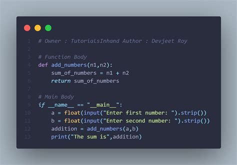 write a python program to add two numbers using function