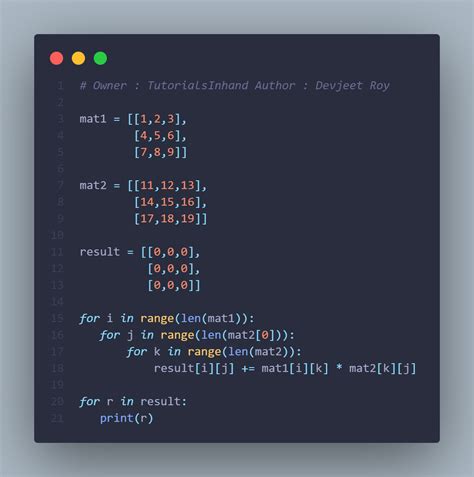 write a python program to perform matrix multiplication