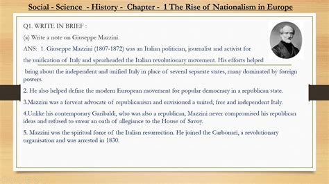 write a short note on giuseppe mazzini class 10th in points