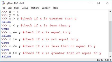 write a short note on relational operators in python